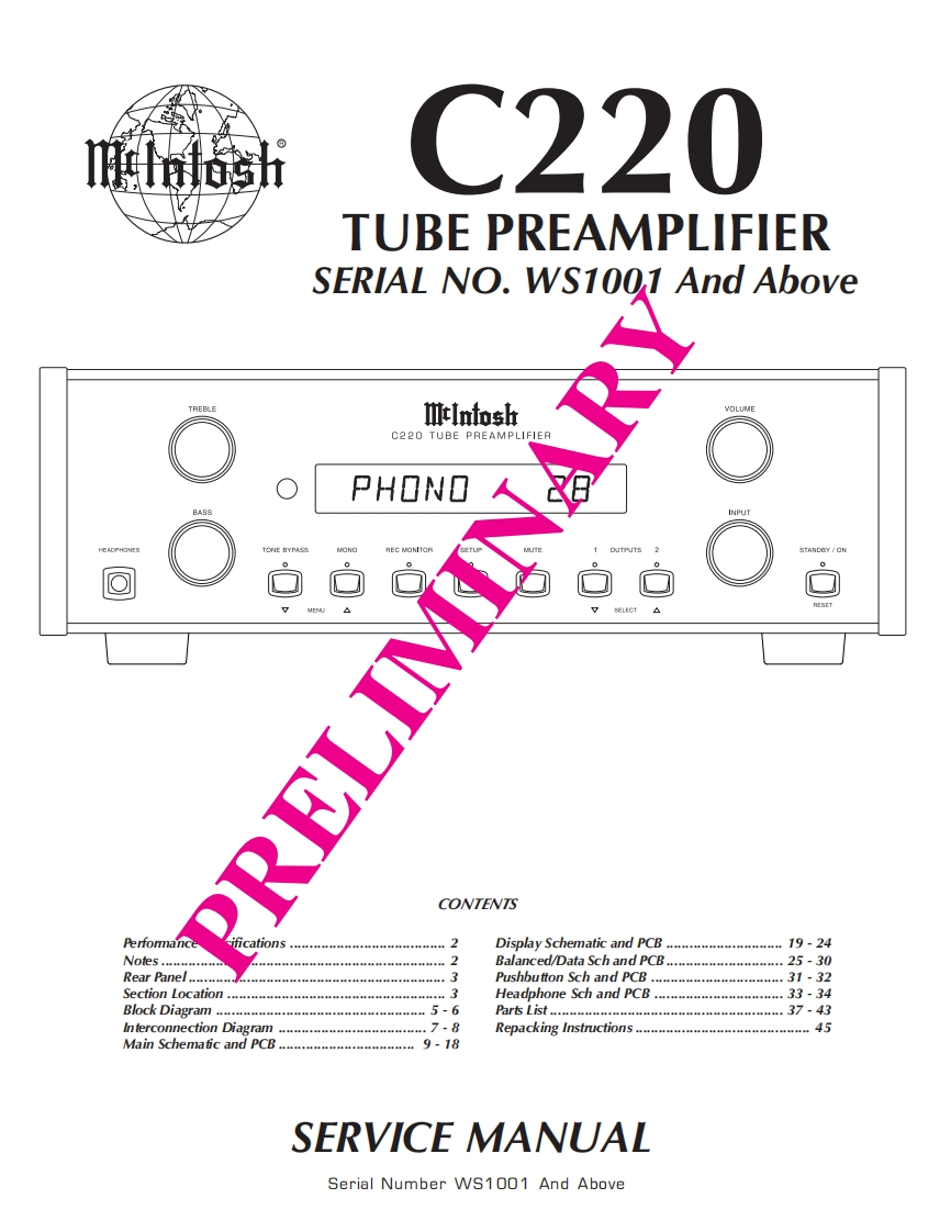 MCINTOSH-C220_service-manual维修手册