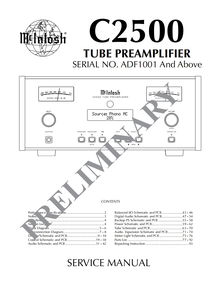 MCINTOSH-C2500_service-manual维修手册