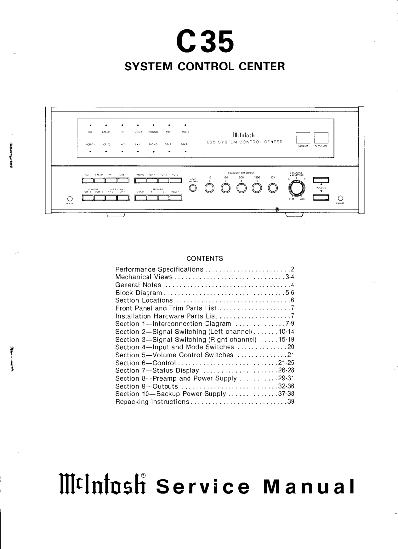 MCINTOSH-C35_service-manual维修手册