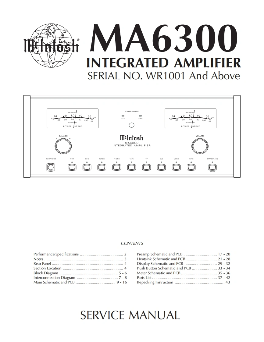 MCINTOSH-MA6300_service-manual维修手册