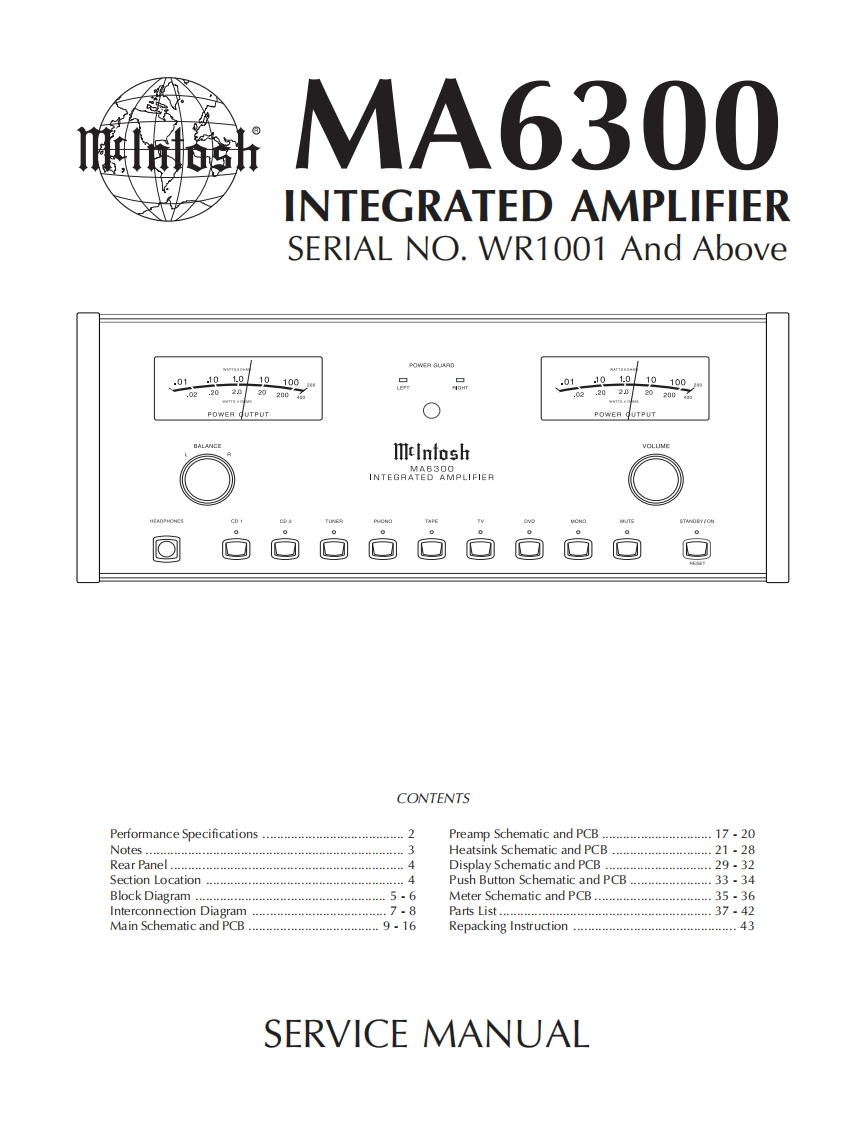 MCINTOSH-MA6300_service-manual维修手册