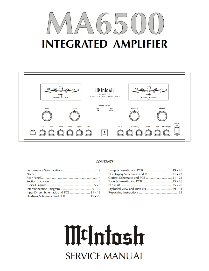 MCINTOSH-MA6500_service-manual维修手册