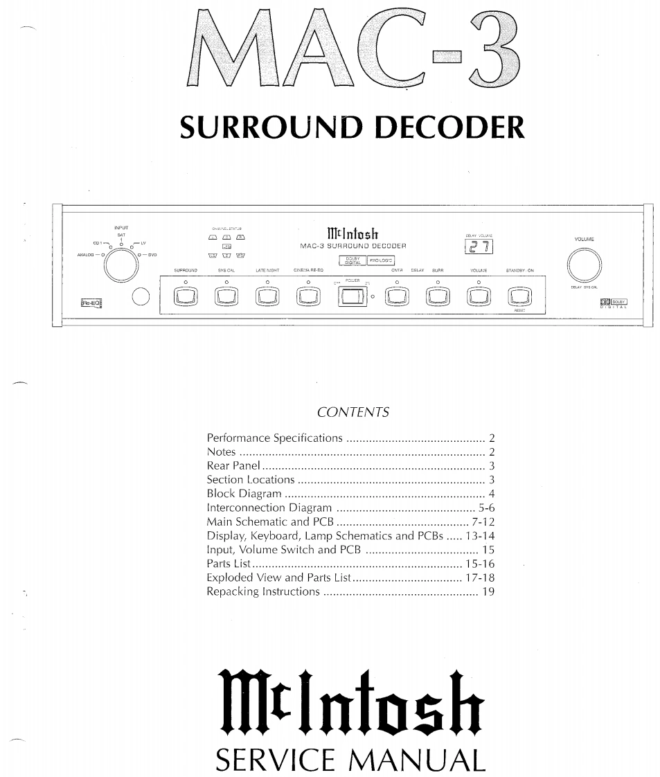 MCINTOSH-MAC3_service-manual维修手册