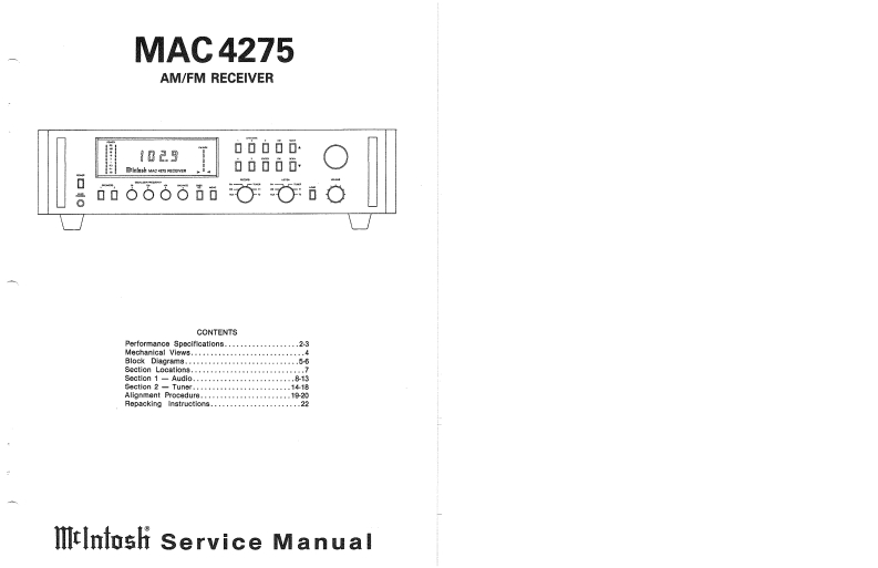 MCINTOSH-MAC4275_service-manual维修手册