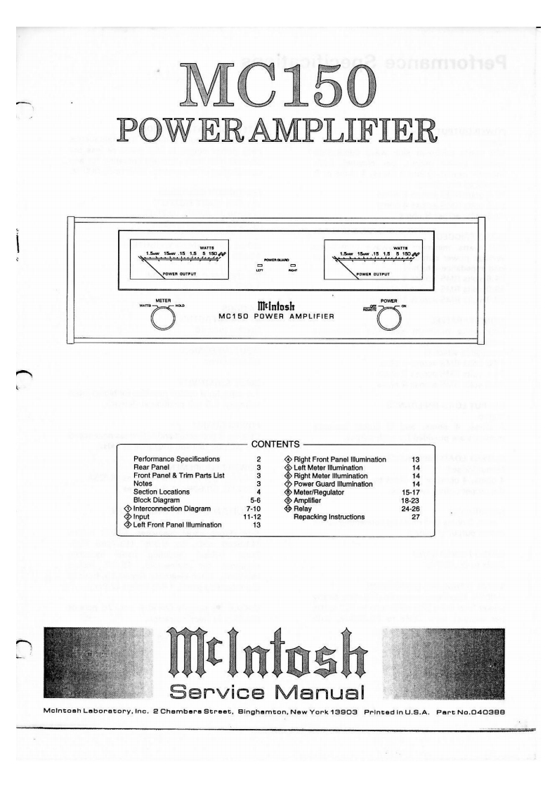 MCINTOSH-MC150_service-manual维修手册