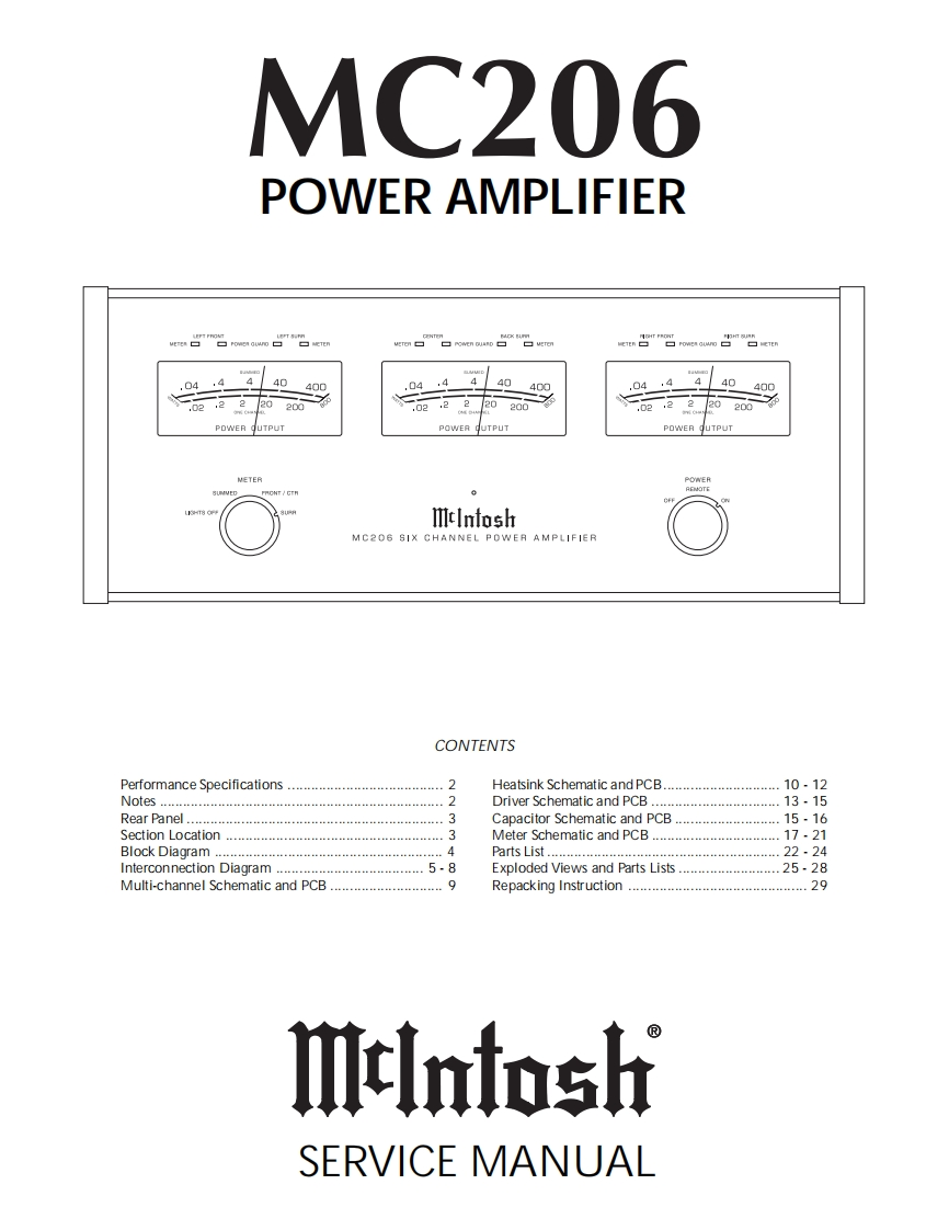 MCINTOSH-MC206_service-manual维修手册