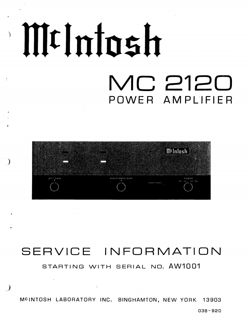 MCINTOSH-MC2120_service-manual维修手册_b