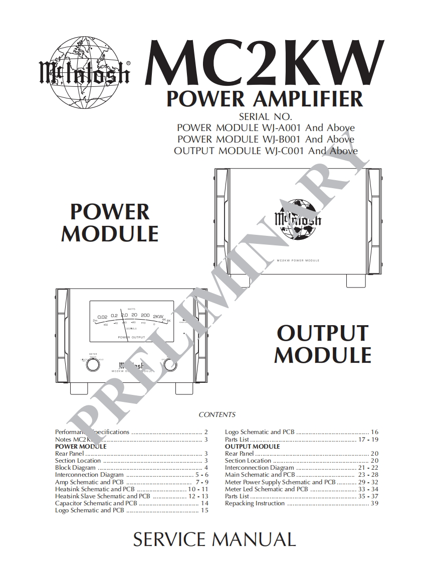 MCINTOSH-MC2KW_service-manual维修手册