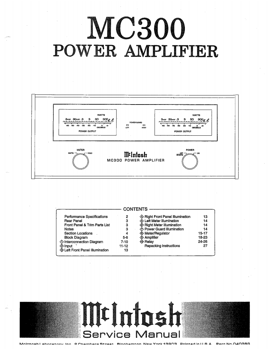 MCINTOSH-MC300_service-manual维修手册