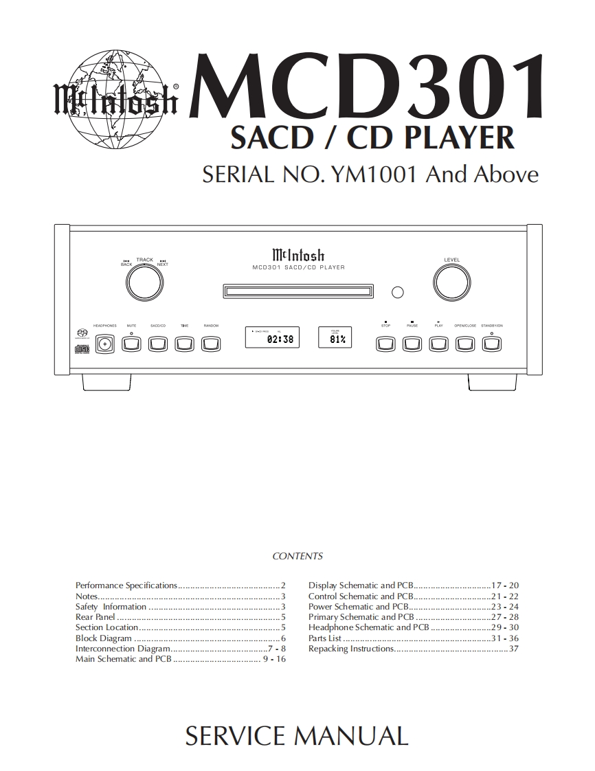 MCINTOSH-MCD301_service-manual维修手册