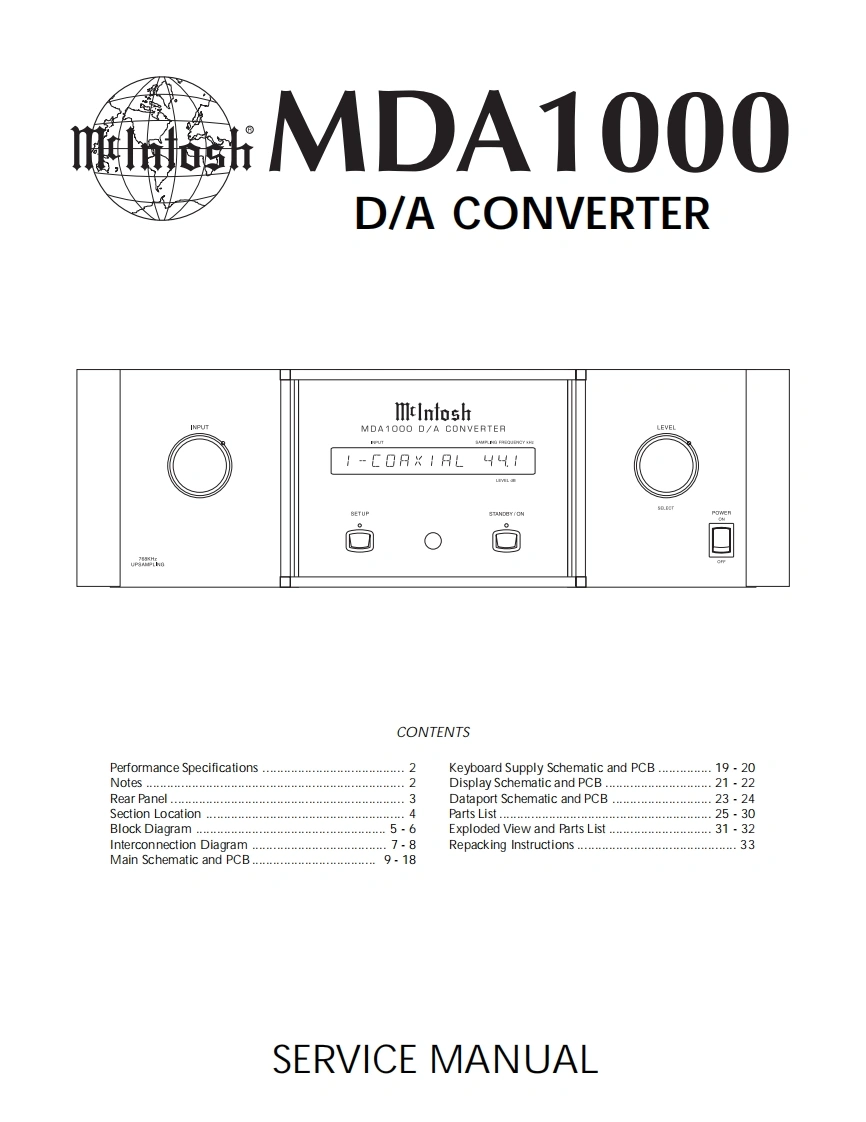 MCINTOSH-MDA1000_service-manual维修手册