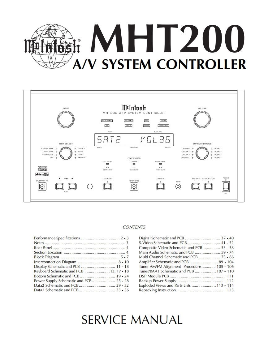 MCINTOSH-MHT200_service-manual维修手册