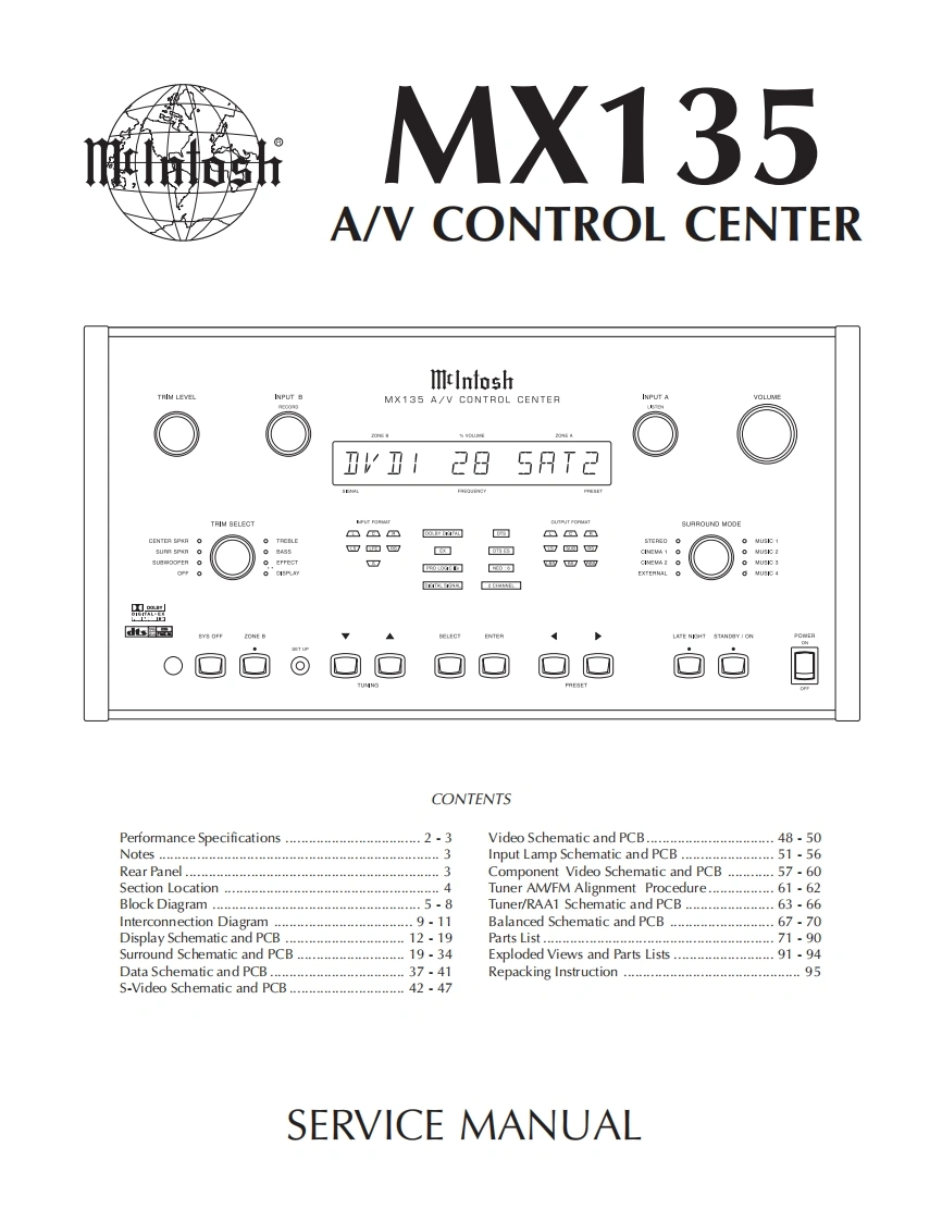 MCINTOSH-MX135_service-manual维修手册