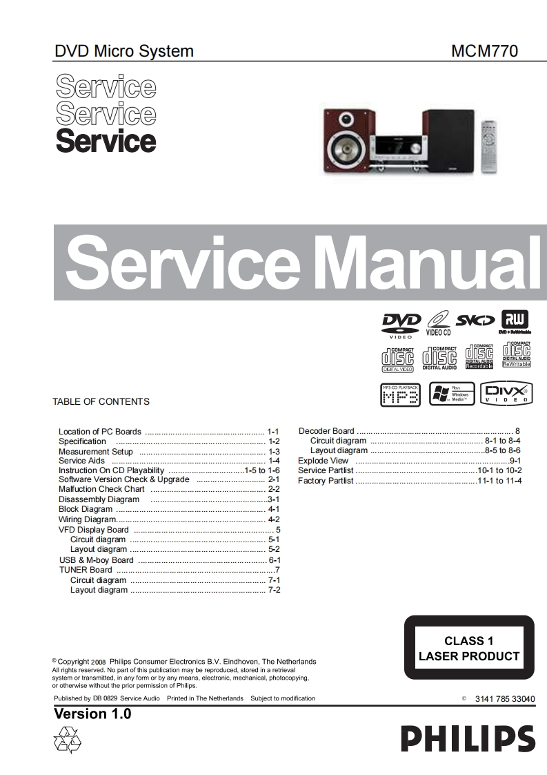 MCM770-Service-Manual维修操作说明书手册