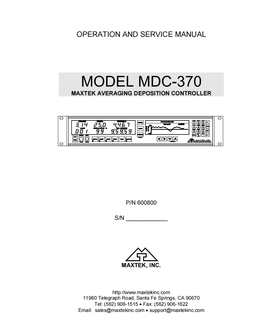 MDC-370操作说明书手册
