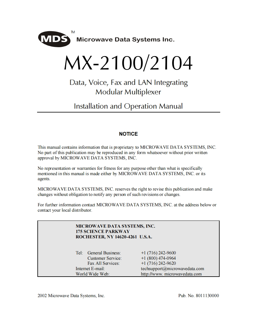 MDS-MX2000-Multiplexer-User-Manual操作说明书手册新质力文库 - 聚焦新质生产力发展的数字化知识库_行业洞察 / 理论成果 / 实践指南免费下载新质力文库