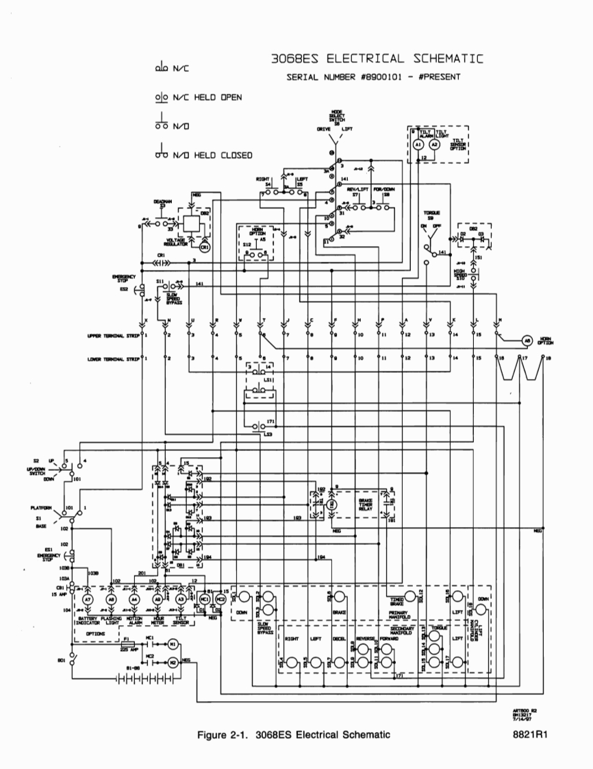MEC升降车平台8821-SCH维修电气原理图手册