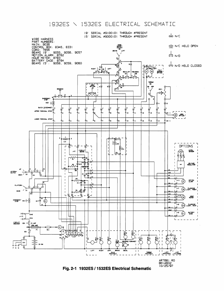 MEC升降车平台8971-SCH维修电气原理图手册
