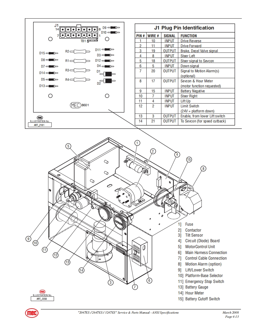MEC升降车平台90909-SCH维修电气原理图手册