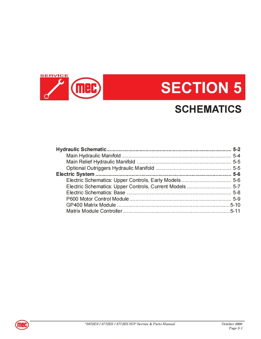 MEC升降车平台91778-SCH维修电气原理图手册