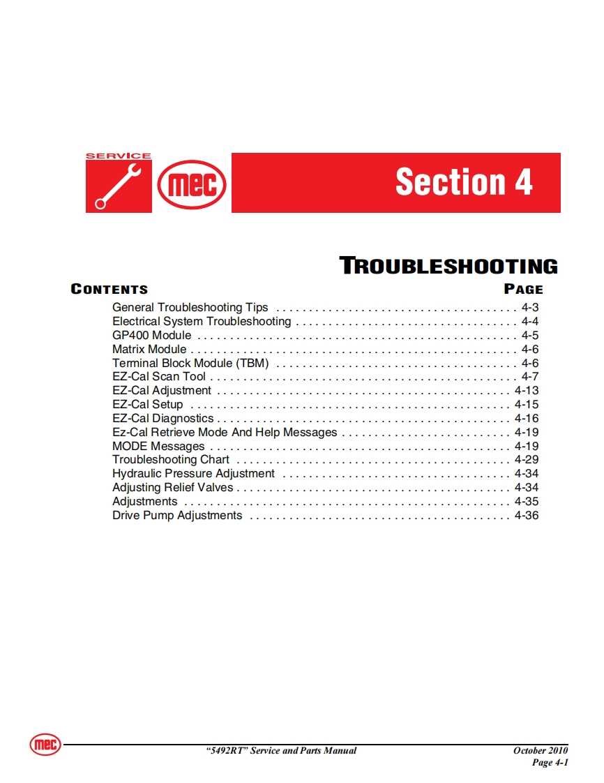 MEC升降车平台91860-SCH维修电气原理图手册