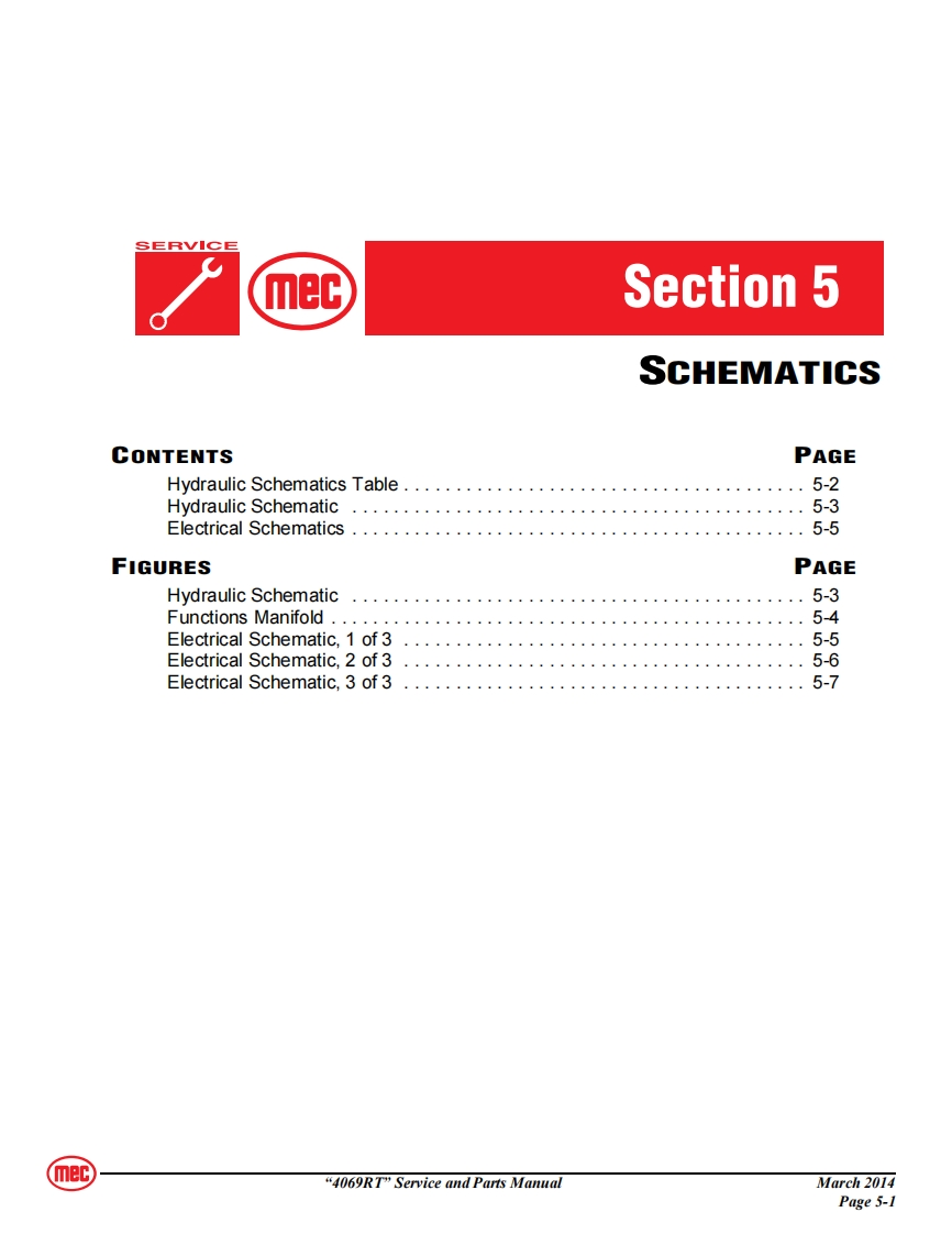 MEC升降车平台93080-SCH-A92.6维修电气原理图手册