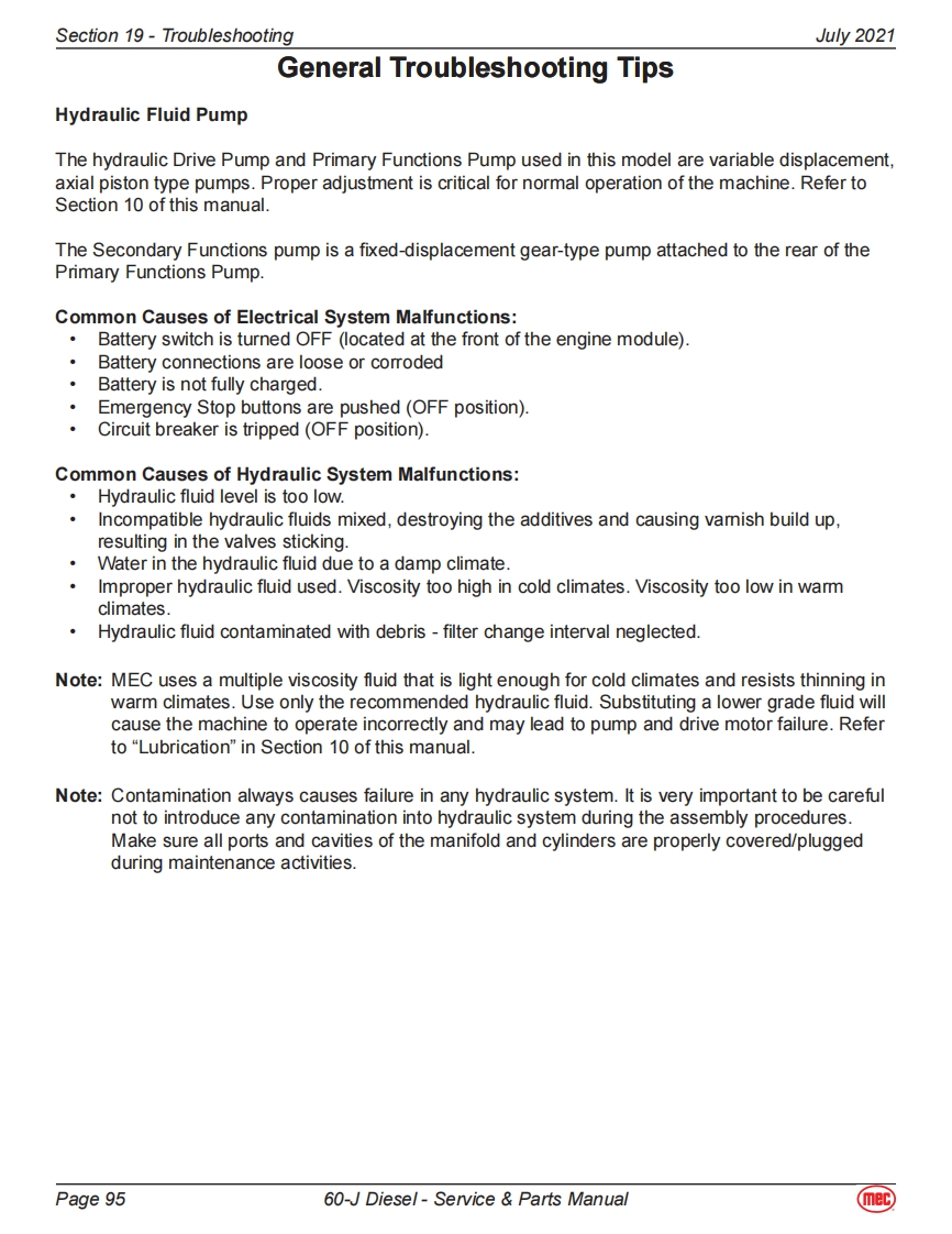 MEC升降车平台94047-SCH-A92-20维修电气原理图手册