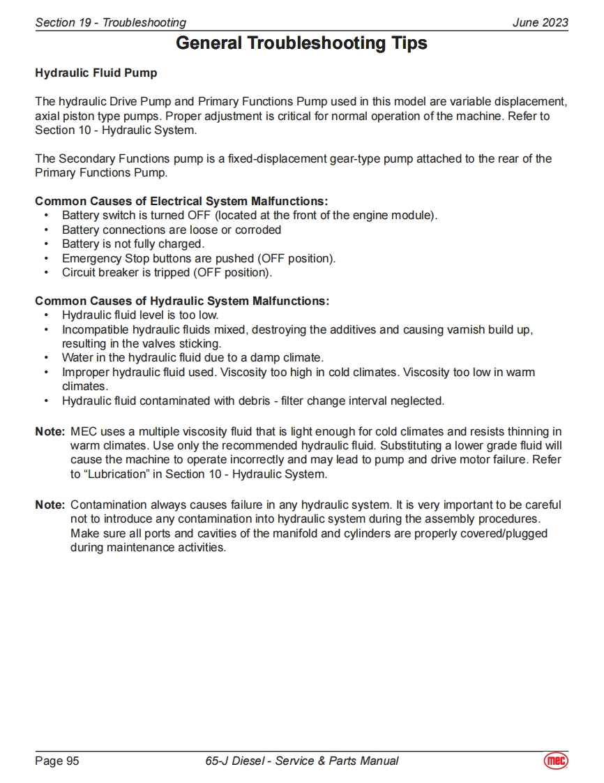 MEC升降车平台95105-SCH-A92.20维修电气原理图手册