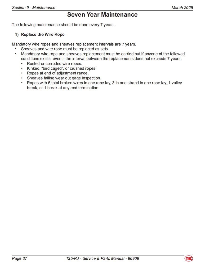 MEC升降车平台96909-SCH维修电气原理图手册