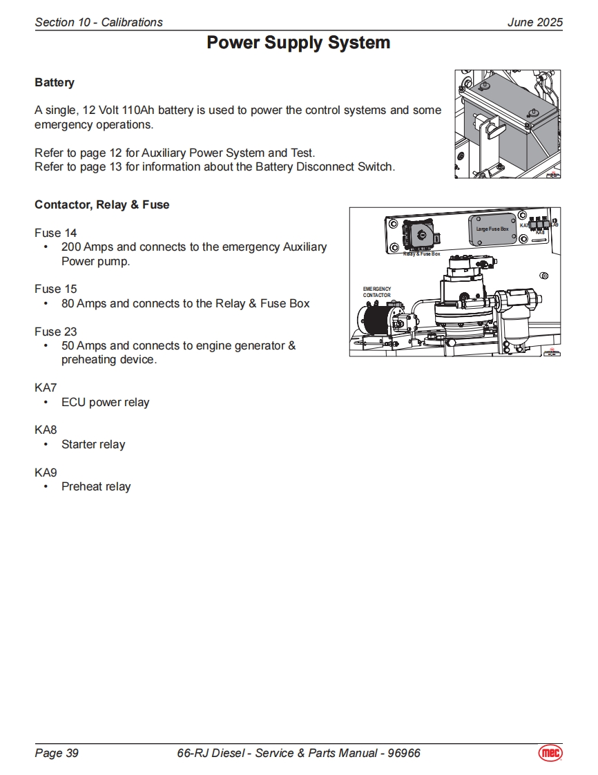 MEC升降车平台96966-Sch维修电气原理图手册