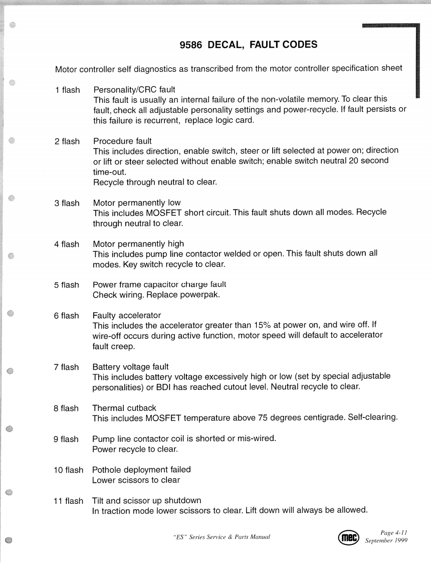MEC升降车平台9907-SCH维修电气原理图手册