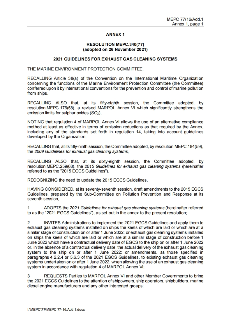 MEPC.340(77)-2021GuidelinesforExhaustGasCleaningSystems