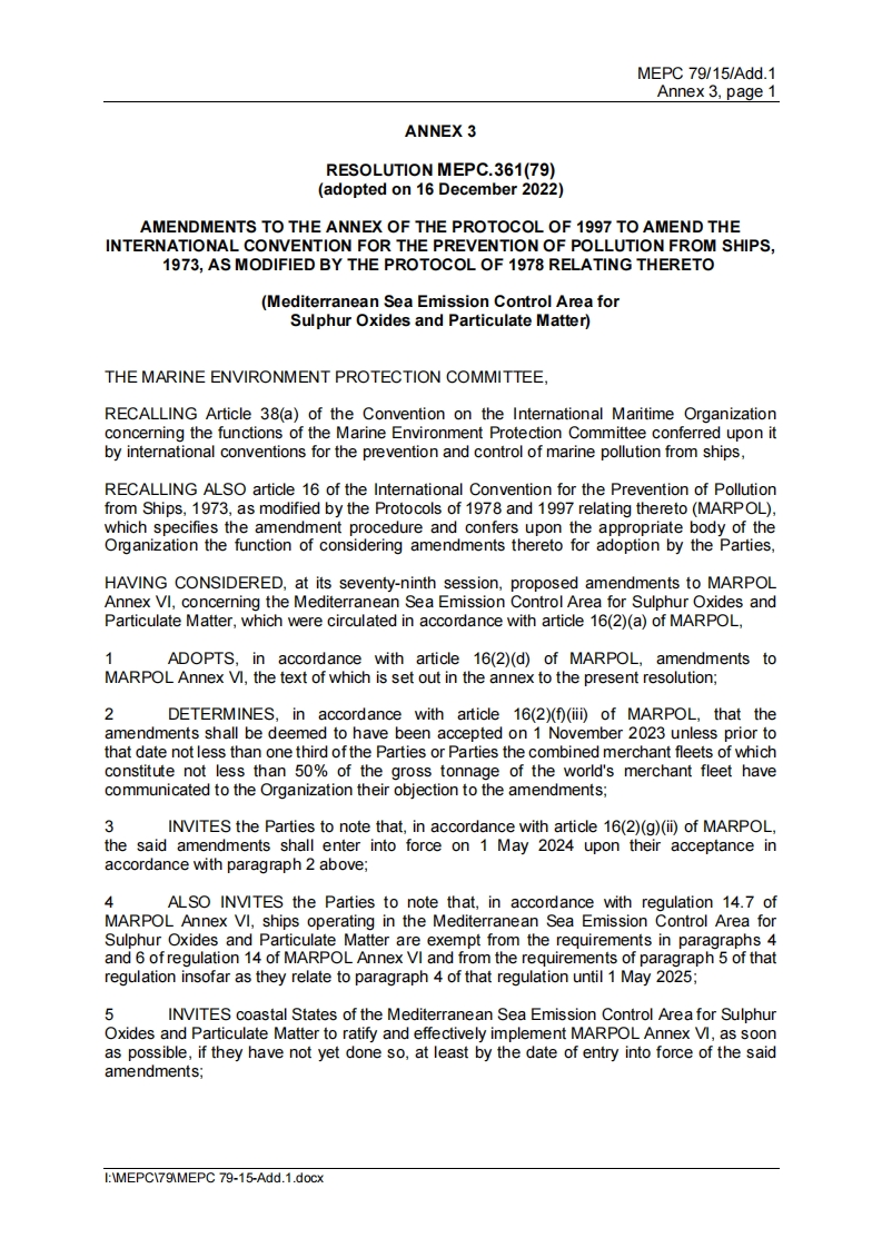 MEPC.361(79)-Amendments？to？MARPOL？ANNEXE？VI