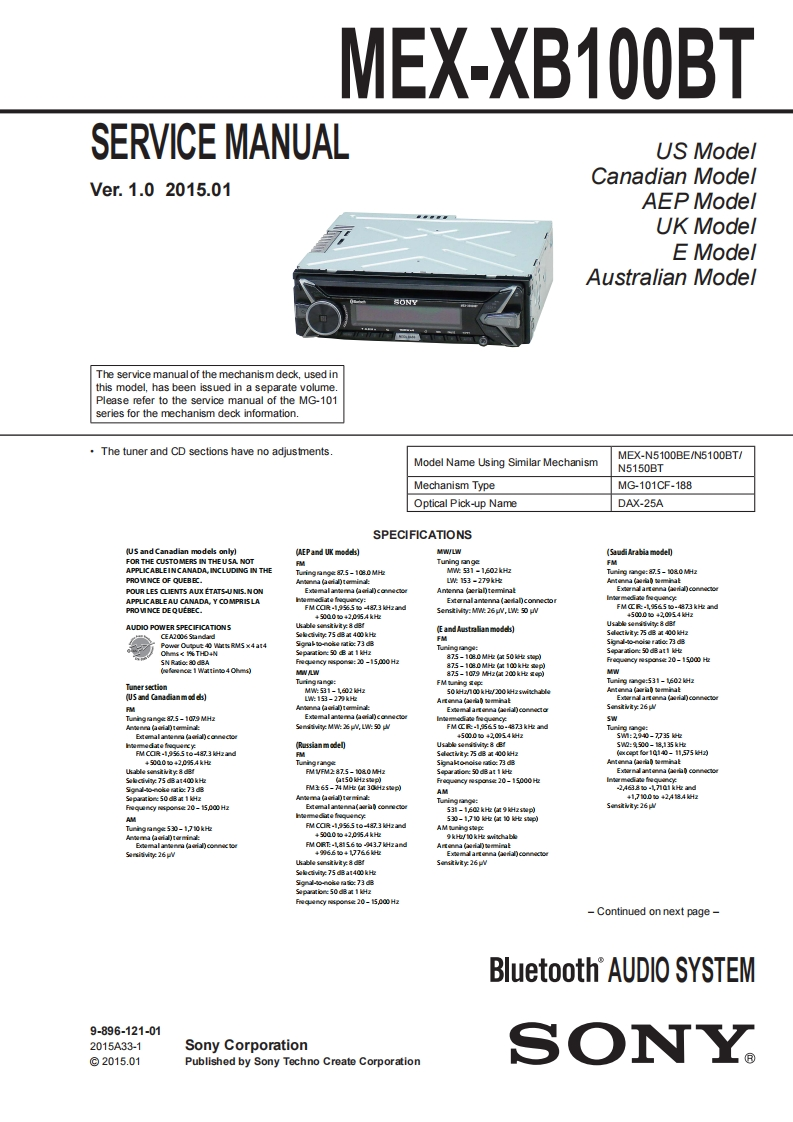 MEXXB100BT_维修手册含电器原理图
