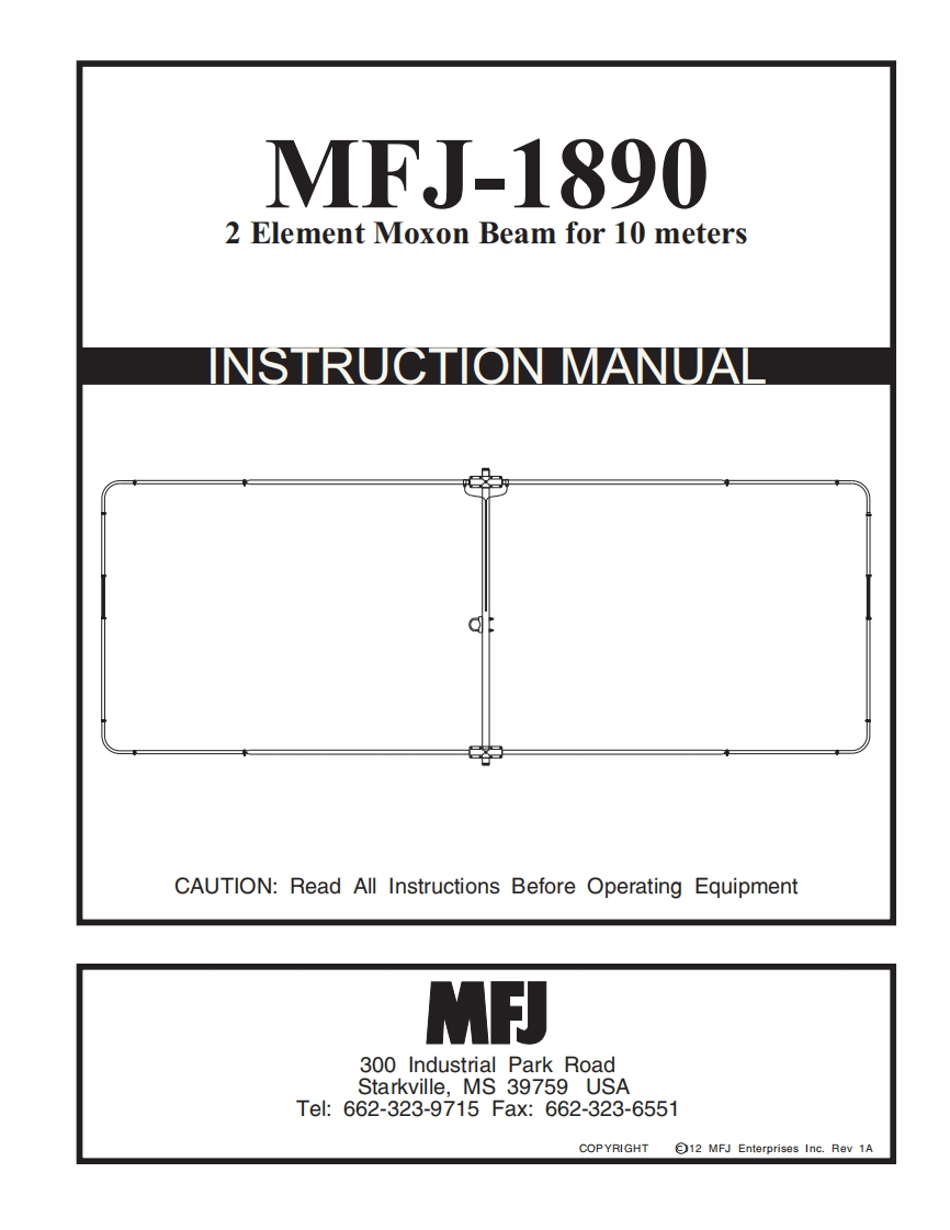 MFJ-1890_使用说明书手册