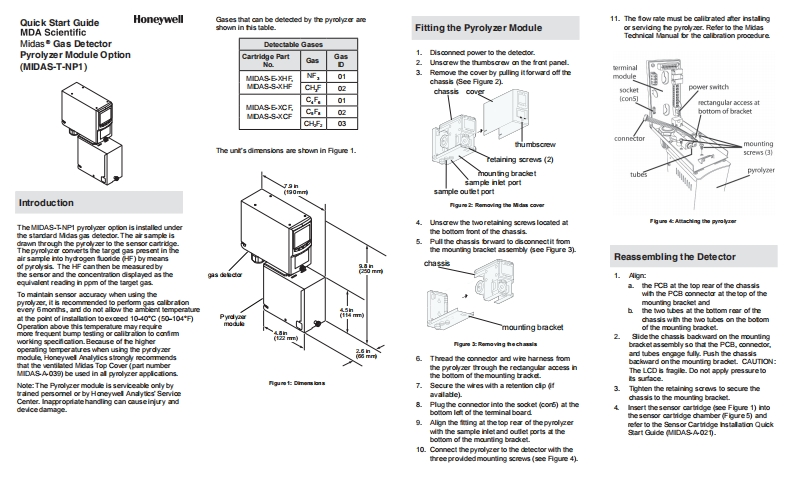 MIDASA022Pyrolyzer快速操作说明书手册_Rev1_Aug_2016