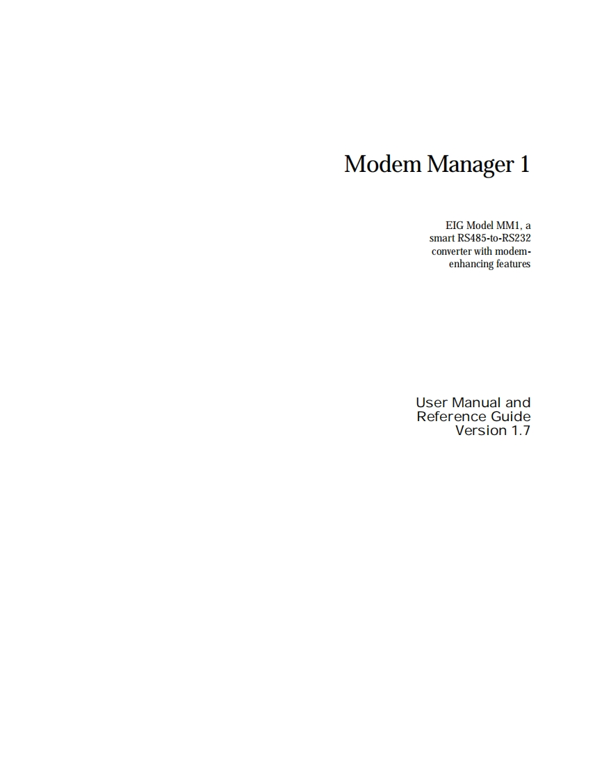 MM1ModemManagerSmartModemBufferUser操作说明书手册V.1.7