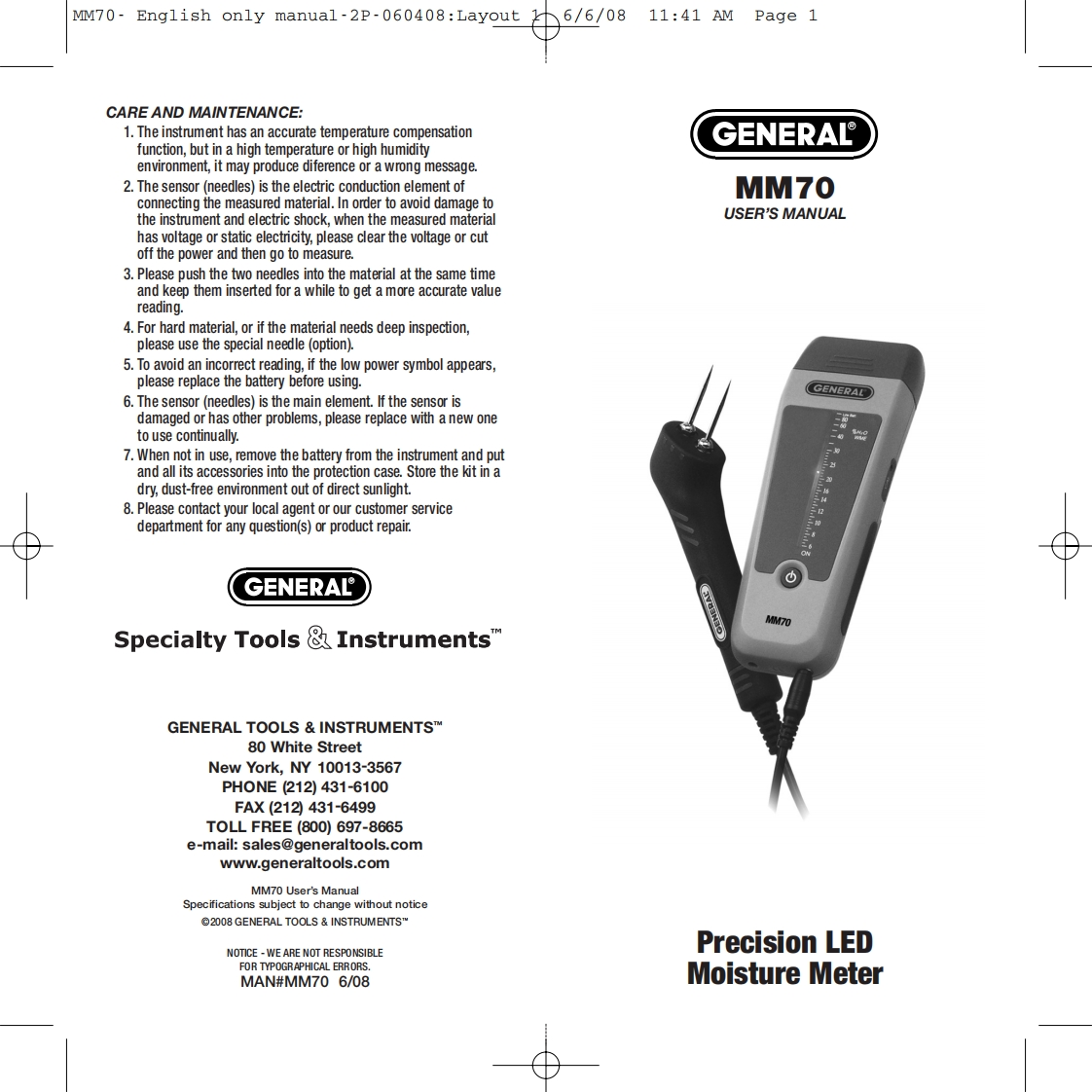 MM70_手册说明书指南