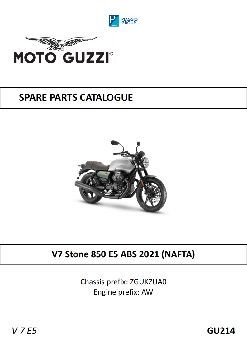 MOTOGUZZI摩托古兹摩托车2021-V7-850-STONE维修操作说明书手册