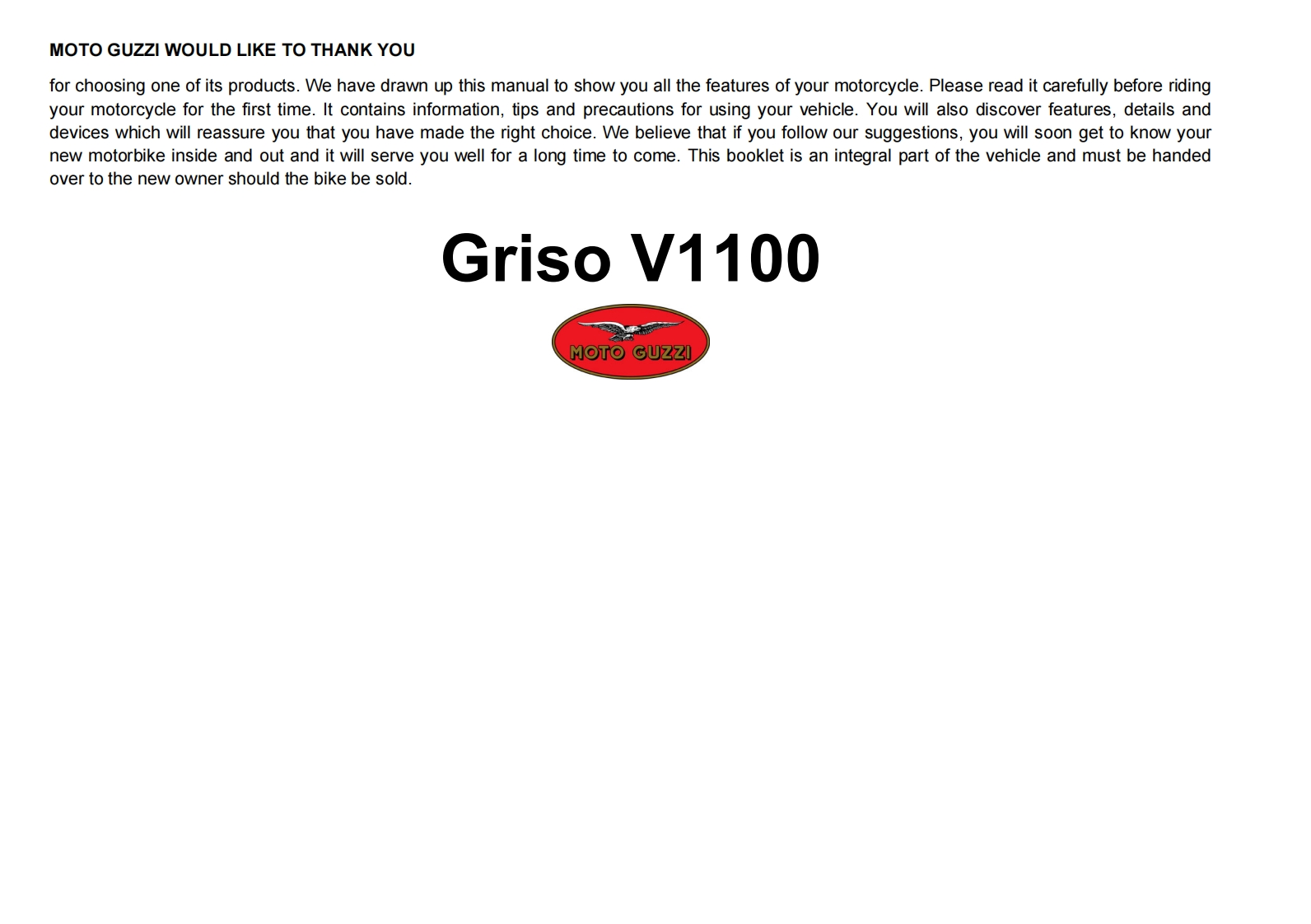 MOTOGUZZI摩托古兹摩托车Griso-1100-USA-Ed.01-2007维修操作说明书手册