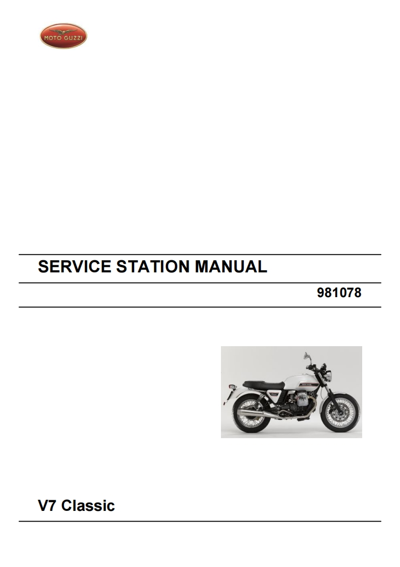 MOTOGUZZI摩托古兹摩托车V7-Classic维修操作说明书手册