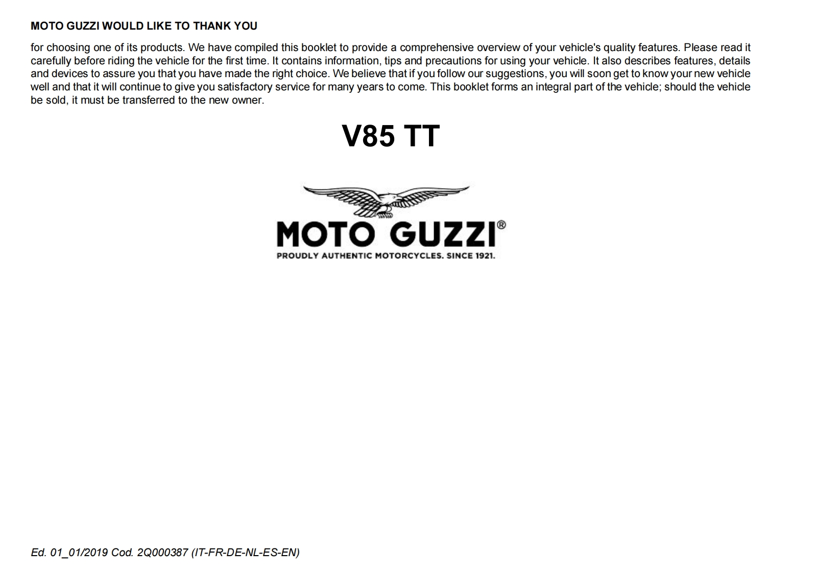 MOTOGUZZI摩托古兹摩托车v85-manual维修操作说明书手册