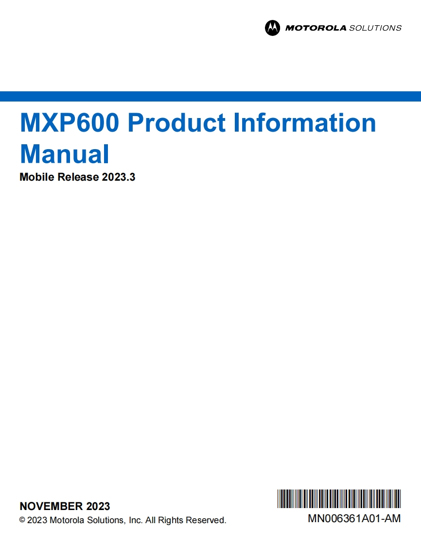 MOTOROLA-MXP600-User-Guide操作说明书手册