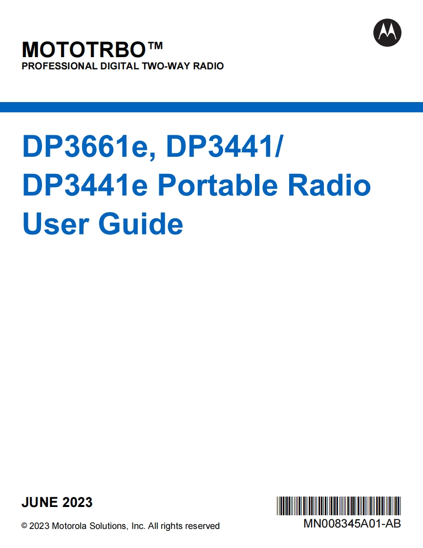 MOTOTRBO-DP3000E-SERIES-User-Guide操作说明书手册