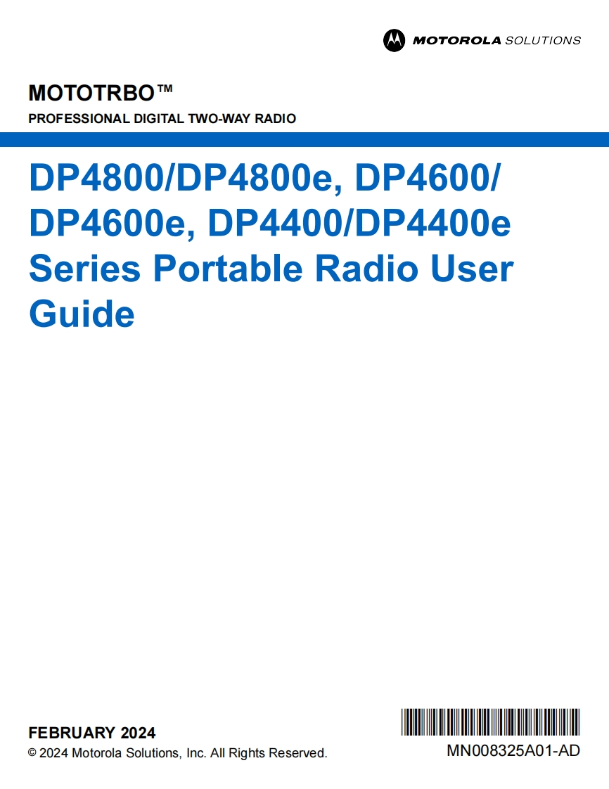MOTOTRBO-DP4000e-SERIES-User-Guide操作说明书手册