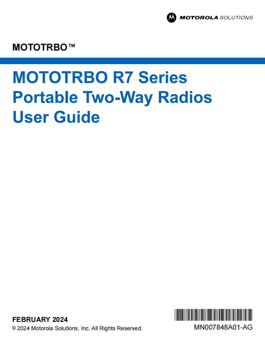MOTOTRBO-R7-User-Guide操作说明书手册