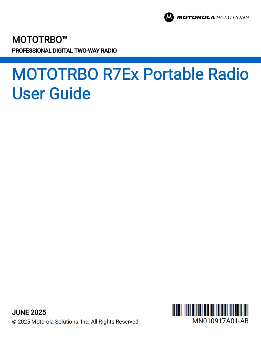 MOTOTRBO-R7Ex-User-Guide操作说明书手册