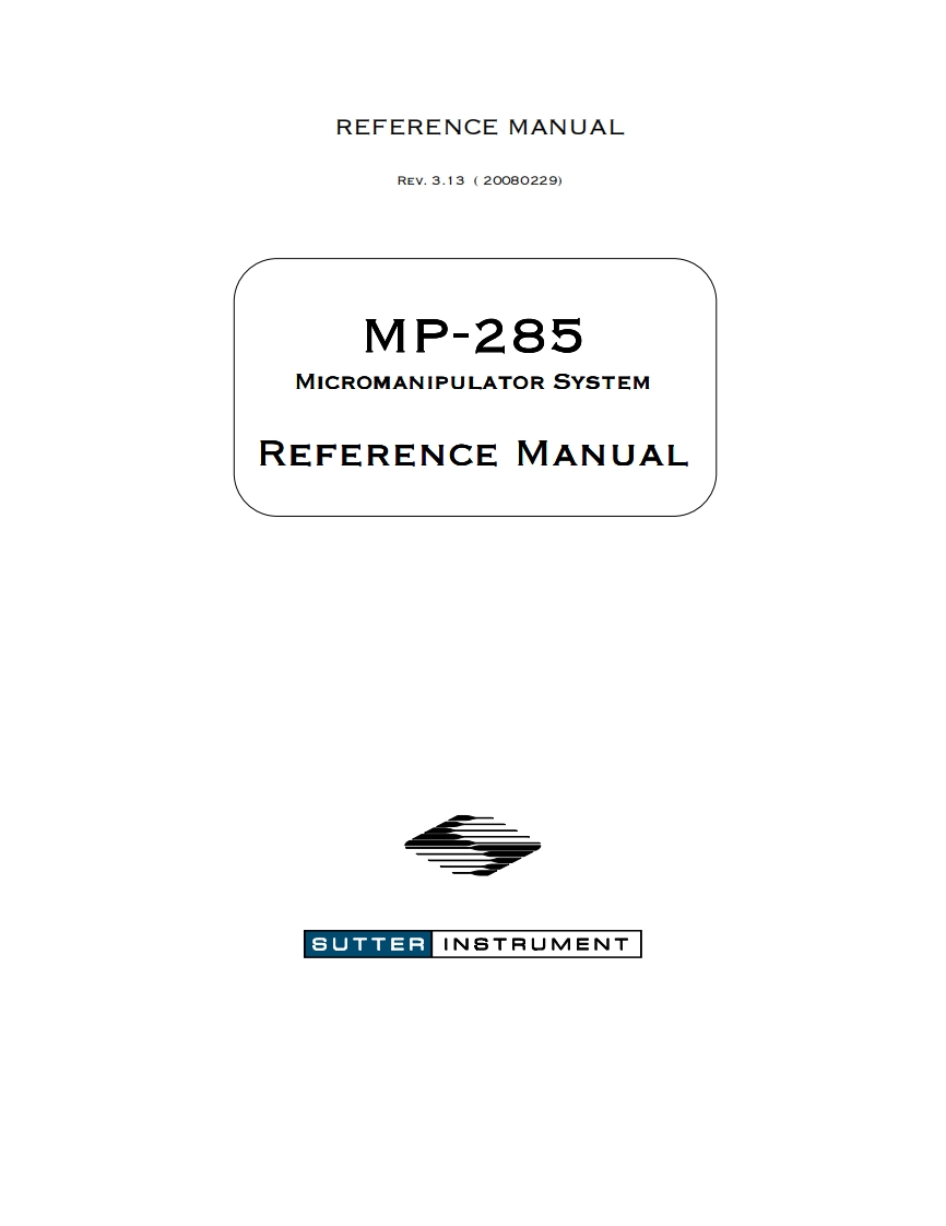 MP-285参考说明书手册
