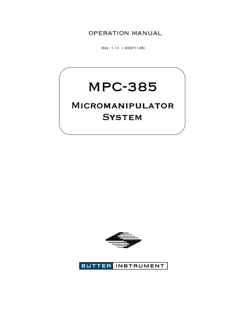 MPC-385Operation操作说明书手册