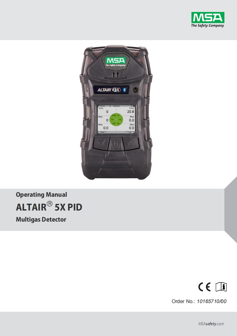 MSA_Altair5X_PID_操作说明书手册